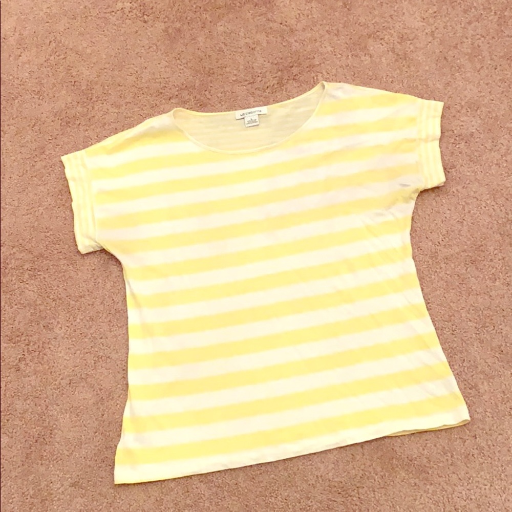 Striped yellow and white top